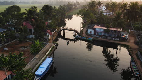 Munroe-Island-Lake-Resort-Desde-Arriba-En-Kerala,-India