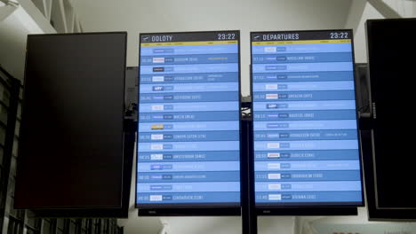 Departure-Information-Display-At-Gdansk-Airport