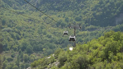 Dajti-Ekspres-gondola-cable-cars-take-tourists-up-mountain-in-Albania