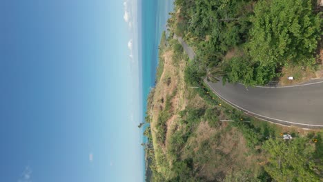 Vertical-shot-of-Sabana-De-La-Mar-road,-Dominican-Republic