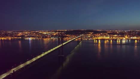 Drone-footage-of-Ponte-25-Abril,-river-Tejo-and-Lisbon