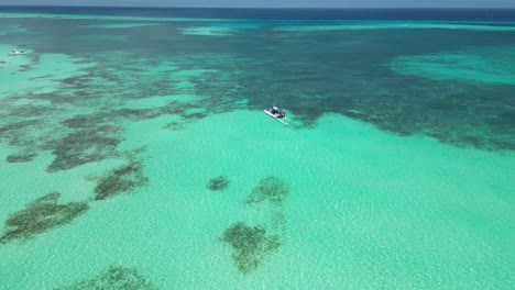 Drone-shot-of-catamarans-near-the-coast-of-Saona-Island-at-the-Dominican-Republic