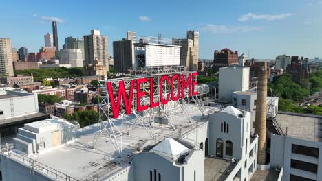 Cartel-De-Bienvenida-En-Brooklyn,-Nueva-York