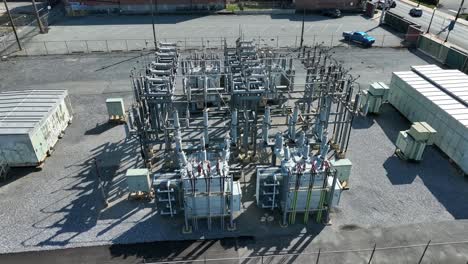 Aerial-shot-of-transformer-supplying-energy-for-American-town