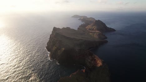 Madeira,-Coastline-hills,-Portugal,-Aerial-drone