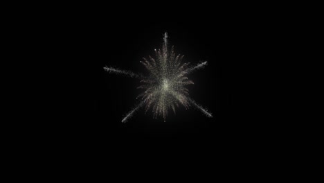 Decorative-star-like-fireworks-exploding,-explosion-over-center-of-the-screen