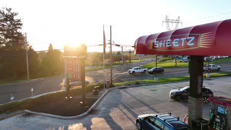 Aerial-view-of-Sheetz-gas-station-displaying-listed-prices