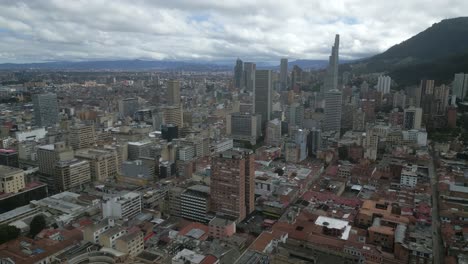 Luftpanorama-Der-Stadt-Bogota,-Kolumbien,-Andengebirgsstadt-Südamerika,-Innenstadtlandschaft