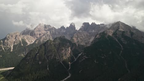 Soar-above-Monte-Cristallo-near-Cortina-d'Ampezzo,-capturing-captivating-cinematic-aerial-footage-by-LuPa-Creative