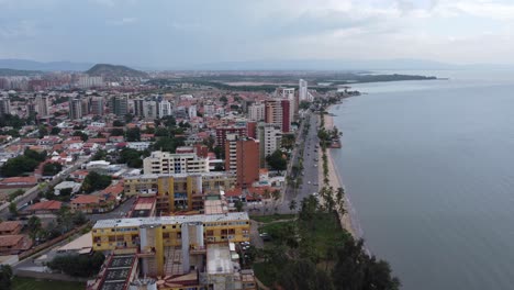 Aerial-view-of-the-city-of-Lecheria-and-part-of-its-beaches,-located-in-the-north-of-Anzoátegui-State,-Venezuela