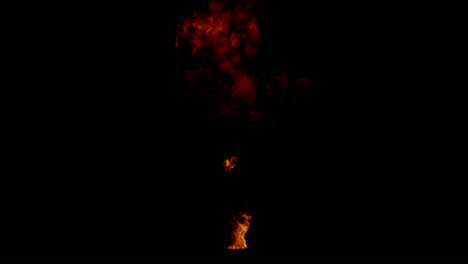 Fire-explosion-and-detonation-isolated-on-black-background,-perfect-for-transparent-blending-with-alpha-matte-option
