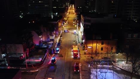 Aerial-view-of-police-and-Fire-department-responds-to-a-situation-around-the-Toronto-area