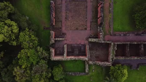 Aerial-view-of-The-ruins-of-San-Ignacio,-Argentina