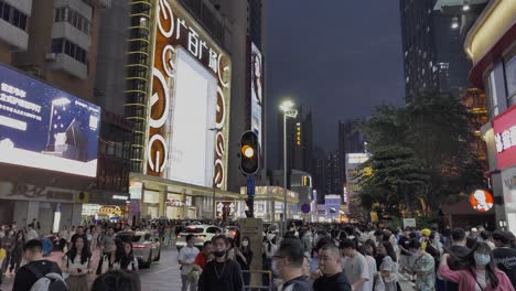 Busy-night-street-in-Asia.-Guangzhou,-China