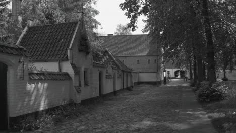 Monochrome-Of-The-Princely-Beguinage-Ten-Wijngaerde-Convent-In-The-Belgian-City-Of-Bruges