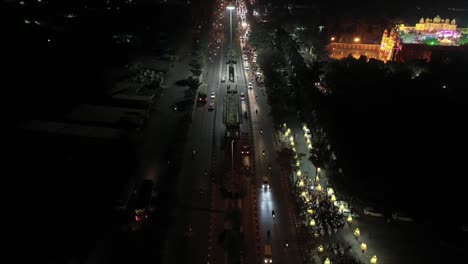 Luftnachtansicht-Von-Lord-Jagannath-Ratha-Yatra-In-Surat,-Indien