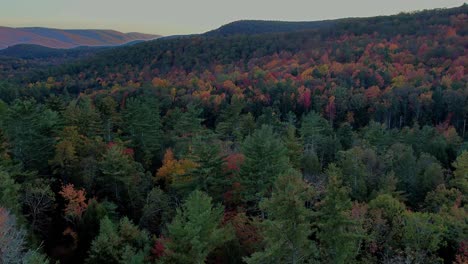 Beautiful-aerial-drone-golden-hour-sunset-video-footage-of-the-Appalachian-Mountains-in-the-USA-during-fall