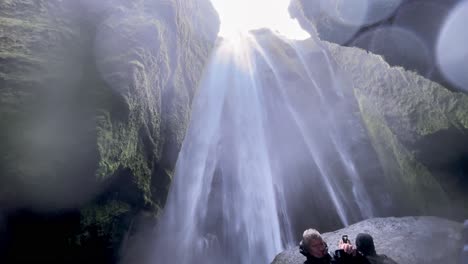 Iceland---Immerse-yourself-in-the-magic-of-Gljúfrabúi,-a-secluded-waterfall-that-offers-a-glimpse-into-Iceland's-hidden-treasures