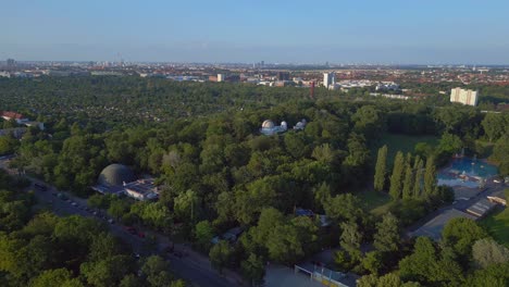 Breathtaking-aerial-top-view-flight-Berlin-city-astronomical-observatory-Germany-in-Europe,-summer-day-2023