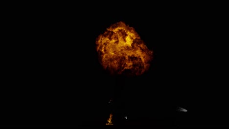 Big-fire-explosion-air-sparks--60fps--from-the-bottom-of-the-screen,-black-background,-transparent-overlay-with-alpha-matte,-​​big-explosion-effect-video