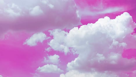 Pink-colored-timelapse-of-clouds-moving-in-the-sky