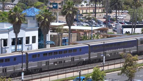 Amtrak-Station-In-Oceanside,-California.-4K