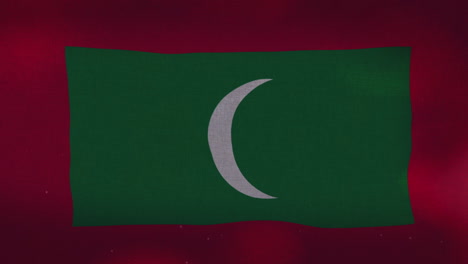 Die-Nationalflagge-Der-Malediven-Schwenkt