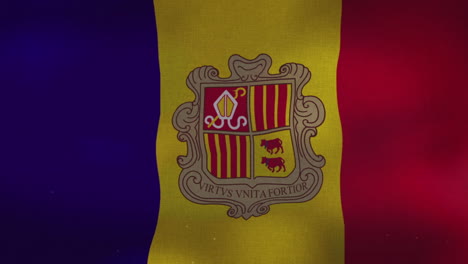La-Bandera-Nacional-De-Andorra-Ondeando