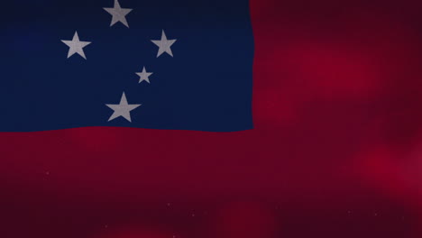 La-Bandera-Ondeante-Nacional-De-Samoa