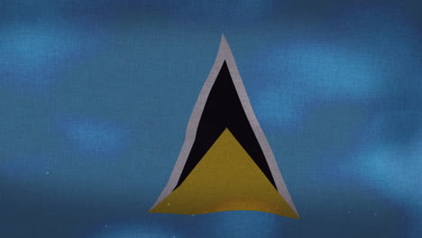 Die-Wehende-Nationalflagge-Von-St.-Lucia