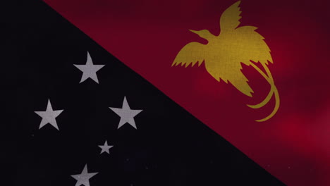 Die-Wehende-Nationalflagge-Von-Papau-Neuguinea