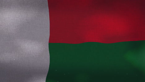 The-Madagascar-national-waving-flag
