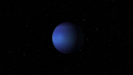 CGI-Komposit:-Rotierender-Planet-Neptun,-Aufnahme-Aus-Der-Mitte,-Halb-Beleuchtet-Mit-Sternenklarem-Hintergrund