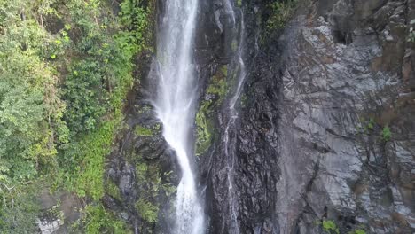 Scenery-Of-Cascades-From-Mainapi-Waterfall-In-Cotigao-Wildlife-Sanctuary,-Netravali,-South-Goa,-India