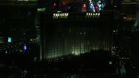 A-stationary-night-shot-of-the-Treasure-Island-Hotel-in-Las-Vegas