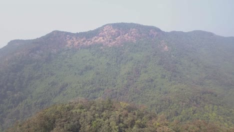 Green-mountain-forest-landscape-of-South-Goa,-India--aerial