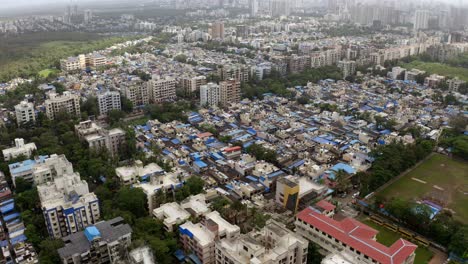 Distrito-Densamente-Poblado-De-Mumbai-Suburbano-Cerca-De-La-Ciudad-En-Maharashtra,-India