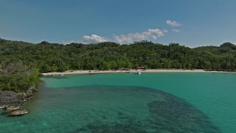 Tropical-and-exotic-Playa-Rincon-beach-in-Samana-peninsula,-Dominican-Republic