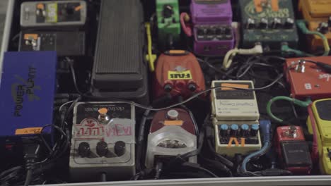 Variety-of-effects-pedals,-or-stomp-boxes-for-electric-guitars
