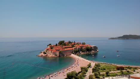 Sveti-Stefan-Resort-Town-In-Budva,-Adriatic-Coast-Of-Montenegro