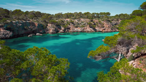 Cinemagraph-seamless-video-loop-of-beautiful-seaside-bay-beach-Cala-Pi-on-Palma-de-Mallorca-Island,-Spain