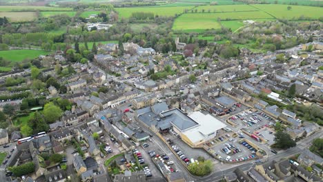 Stadtzentrum-Chipping-Norton-Oxfordshire-Vereinigtes-Königreich-Drohnen-Luftaufnahme