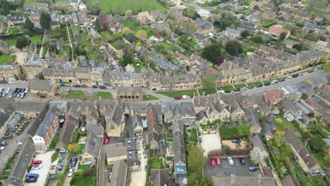 Chipping-Campden-high-street-Cotswold-market-town-drone-aerial-view