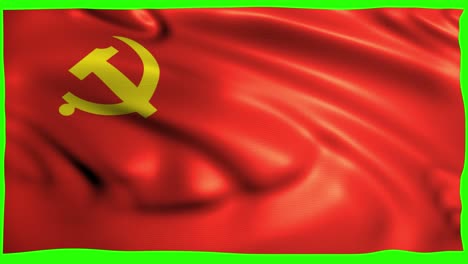 Kommunistische-Flagge,-Grüner-Bildschirm