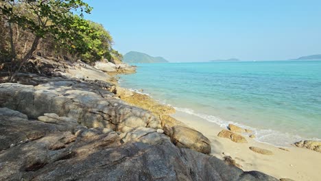 Tropical-Beach-Paradise-for-vacation-time-on-the-Andaman-Sea-at-Phuket,-Thailand