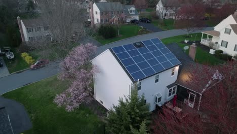 Solar-panels-on-house-at-night