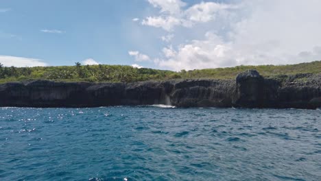 View-from-boat-of-Las-Galeras-cliffs-in-Dominican-Republic
