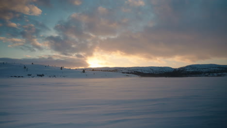 Beautiful-Snowy-Landscape-in-Kirkenes,-Norway