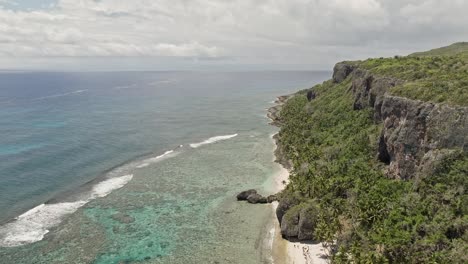 Cliffs-of-Playa-Fronton-beach,-Samana-in-Dominican-Republic