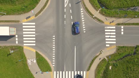 Aerial-top-view-of-highway-junction-interchange-road